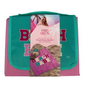 Paris Hilton 60x70 In Beach Picnic Blanket Pink/Mint Beach Babe Polyester